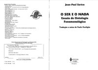 cover of the book O Ser e o Nada