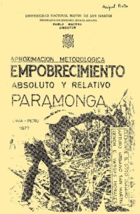 cover of the book Complejo Agro-industrial Paramonga (Lima): empobrecimiento absoluto y relativo. Aproximación metodológica