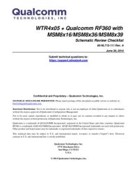 cover of the book WTR4x05 + Qualcomm RF360 with MSM8x16/MSM8x36/MSM8x39 Schematic Review Checklist