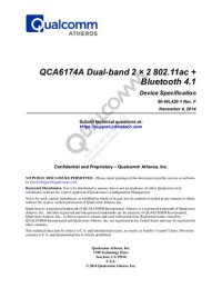 cover of the book QCA6174A Dual-band 2 × 2 802.11ac + Bluetooth 4.1 Device Specification