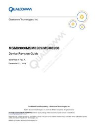 cover of the book MSM8909/MSM8209/MSM8208 Device Revision Guide