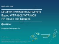 cover of the book MSM8916/MSM8936/MSM8939 Based WTR4605/WTR4905 RF Issues and Updates