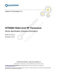 cover of the book WTR4905 Wafer-level RF Transceiver Device Specification (Advance Information)