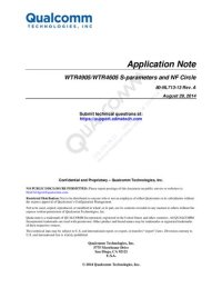 cover of the book WTR4905/WTR4605 S-parameters and NF Circle Application Note