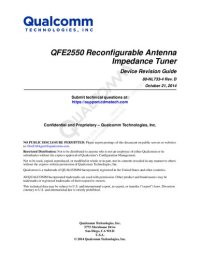 cover of the book QFE2550 Reconfigurable Antenna Impedance Tuner Device Revision Guide