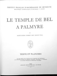 cover of the book Le temple de Bel a Palmyre [1] Texte et planches.