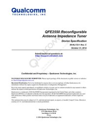 cover of the book QFE2550 Reconfigurable Antenna Impedance Tuner Device Specification