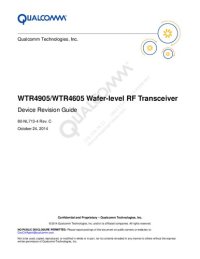 cover of the book WTR4905/WTR4605 Wafer-level RF Transceiver Device Revision Guide