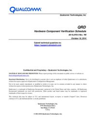 cover of the book QRD Hardware Component Verification Schedule