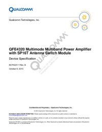 cover of the book QFE4320 Multimode Multiband Power Amplifier with SP16T Antenna Switch Module Device Specification