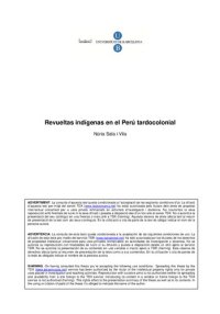 cover of the book Revueltas indígenas en el Perú tardocolonial [texto incompleto]