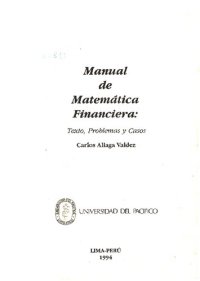 cover of the book Manual de matemática financiera: texto, problemas y casos