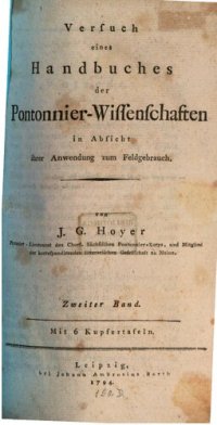 cover of the book Versuch eines Handbuches der Pontonnier-Wissenschaften in Absicht ihrer Anwendung zum Feldgebrauch