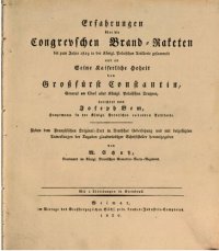 cover of the book Erfahrungen über die Congrevschen Brand-Raketen bis zum Jahre 1819 in der Königl. Polnischen Artillerie gesammelt