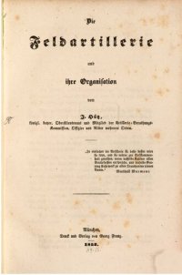 cover of the book Die Feldartillerie und ihre Organisation