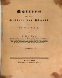 cover of the book Notizen aus dem Gebiete der Physik für Artilleristen