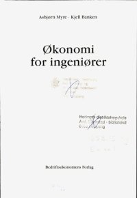 cover of the book Økonomi for ingeniører