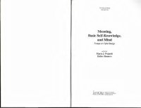 cover of the book Meaning, Basic Self-Knowledge, and Mind: Essays on Tyler Burge