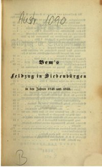 cover of the book Bems Feldzug in Siebenbürgen in den Jahren 1848 und 1849