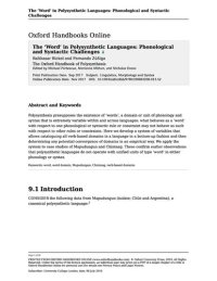 cover of the book The 'Word' in Polysynthetic Languages: Phonological and Syntactic Challenges