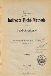 cover of the book Eine neue indirekte Richtmethode für die Feld-Artillerie