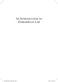 cover of the book An Introduction to Zimbabwean Law