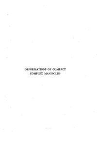 cover of the book Deformations Of Compact Complex Manifolds