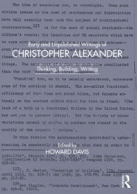 cover of the book Early and Unpublished Writings of Christopher Alexander Thinking, Building, Writing