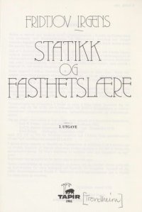 cover of the book Statikk og fasthetslære