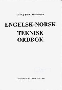 cover of the book Engelsk-norsk teknisk ordbok