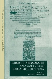 cover of the book Church, Censorship and Culture in Early Modern Italy