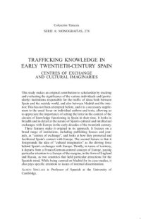 cover of the book Trafficking Knowledge in Early Twentieth-Century Spain: Centres of Exchange and Cultural Imaginaries