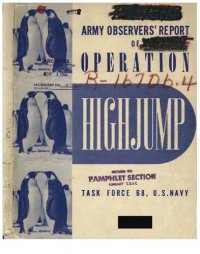 cover of the book Army observers' report of Operation Highjump (1947) War Dept