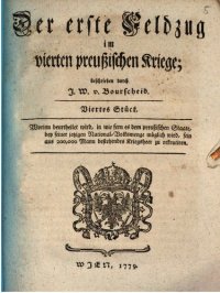 cover of the book Der erste Feldzug im vierten Preußischen Kriege