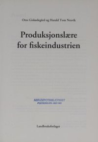 cover of the book Produksjonslære for fiskeindustrien