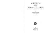 cover of the book Adjectives and Nominalizations