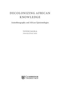 cover of the book Decolonizing African Knowledge: Autoethnography and African Epistemologies