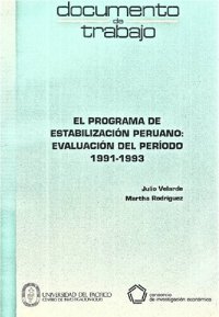 cover of the book El programa de estabilización peruano: evaluación del período 1991-1993