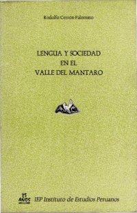 cover of the book Lengua y sociedad en el valle del Mantaro (Junín)