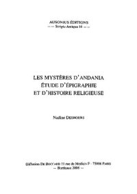 cover of the book Les Mystères d’Andania: Étude d’épigraphie et d’histoire religieuse