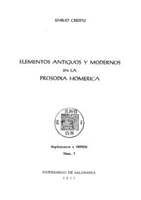 cover of the book Elementos antiguos y modernos en la prosodia homérica