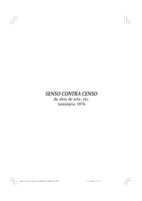 cover of the book Senso contra Censo. Da obra de arte, etc.