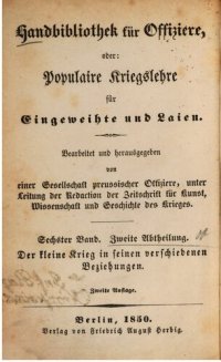 cover of the book Der Kleine Krieg in seinen verschiedenen Beziehungen