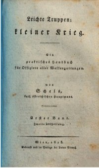 cover of the book Leichte Truppen; kleiner Krieg : Ein praktisches Handbuch für Offiziere aller Waffengattungen