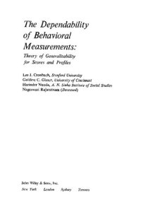 cover of the book The Dependability of Behavioral Measurements: Theory of Generalizability for Scores and Profiles