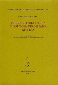 cover of the book Per la storia della filologia virgiliana antica