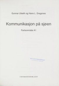 cover of the book Kommunikasjon på sjøen