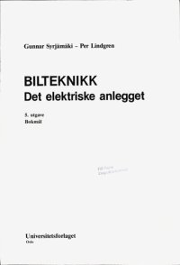 cover of the book Bilteknikk : det elektriske anlegget