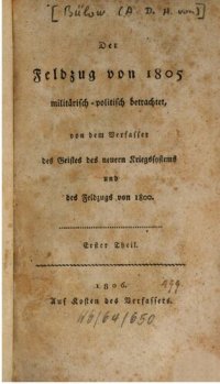 cover of the book Der Feldzug von 1805  ; militärisch-politisch betrachtet