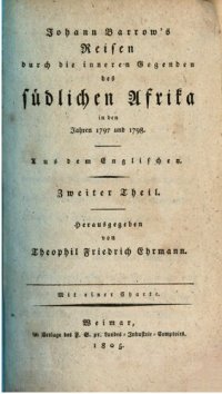 cover of the book John Barrows durch die inneren Gegenden des südlichen Afrikas in den Jahren 1797 und 1798